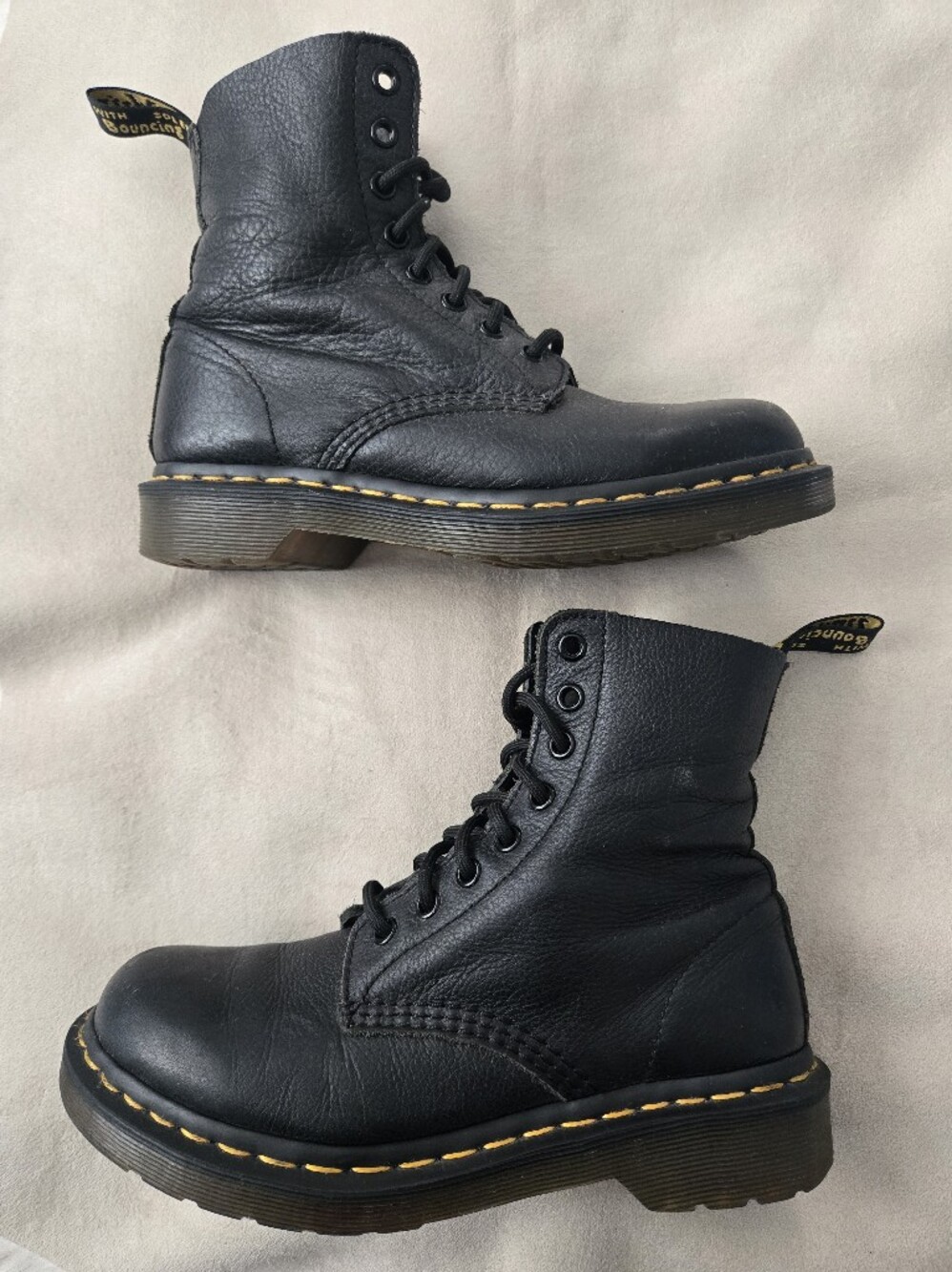 Dr. Martens Black Leather 8-Eye Combat Boots Size US 6 / UK 4 - Worn & Broken In